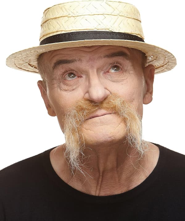 Selvklebende blond lang falsk bart for trollmann- og piratkostymefester