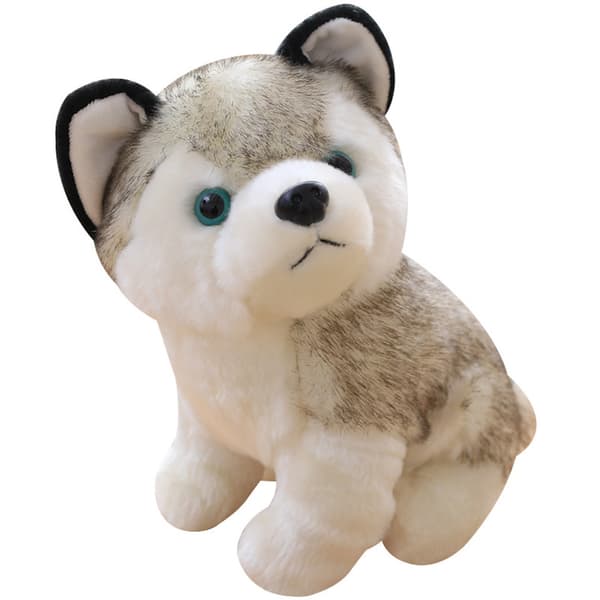 Husky harmaa pehmolelu nukke 18cm