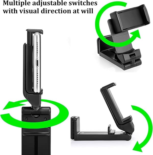 2-pak fly-telefonholder, 360° roterbart og foldbart rejse-telefonstativ