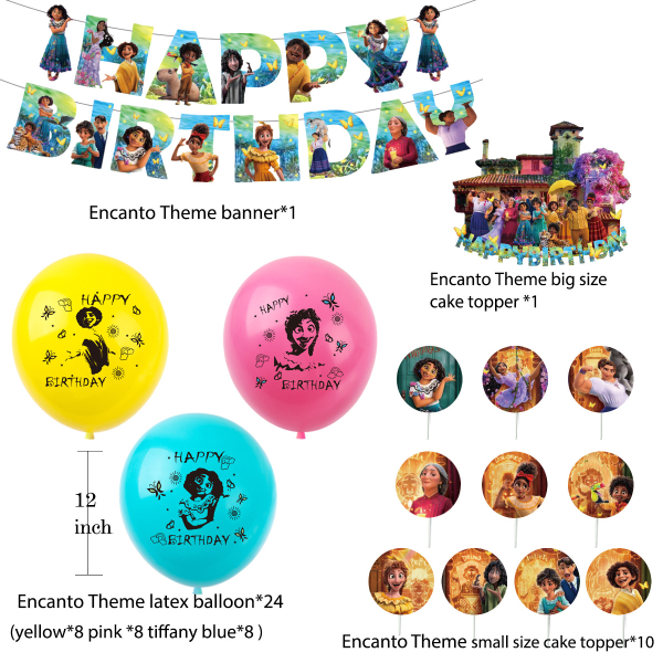 Mirabel Magic Girl Grattis på födelsedagen Ballong Set Latex Ballonger Party Dekoration Kit