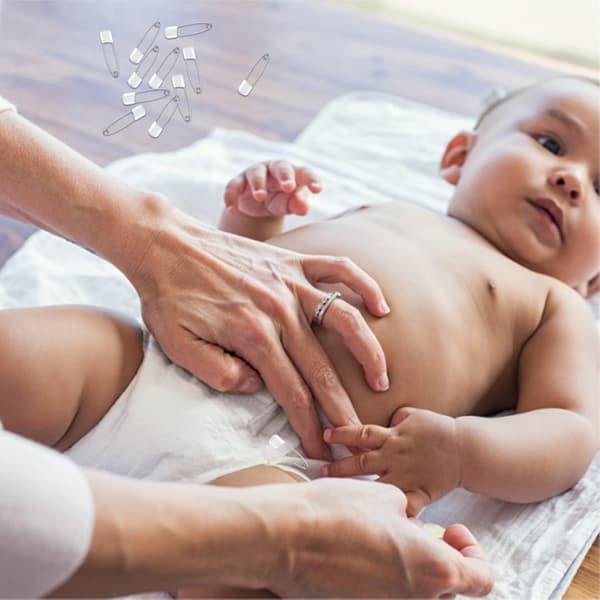 8 stk. sikkerhedsnåle, 5,38 cm, hvide, rustfrit stål, stål, plastiksæt