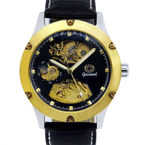 Automatisk mekanisk watch för män Business Tourbillon Skeleton Watch