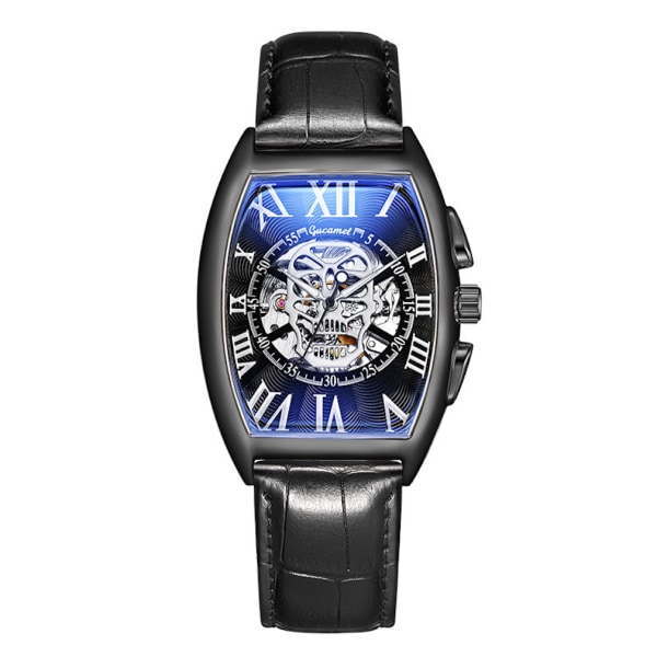 Automatisk mekanisk watch för män Skeleton Armbandsur svart watch