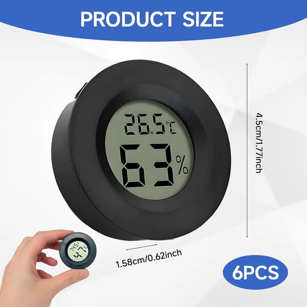 6-pack mini digital hygrometer termometer LCD temperatur- och luftfuktighetsmätare