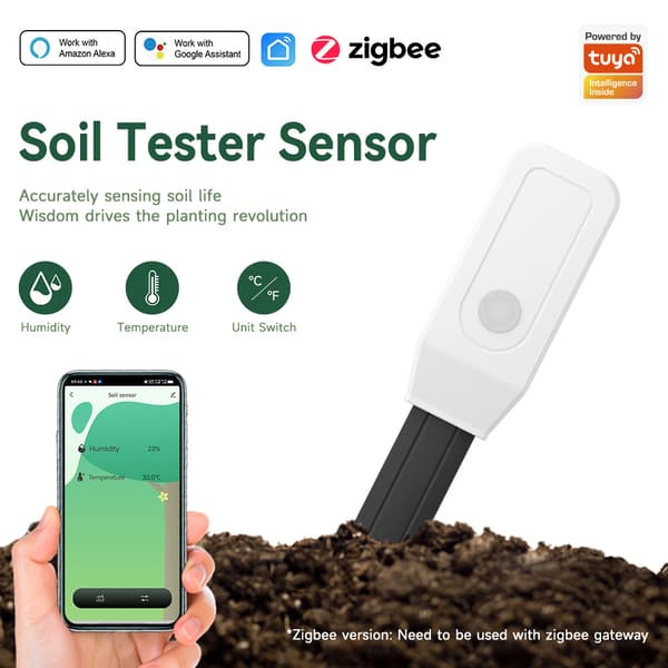 Tuya Zigbee 3.0 Smart Jordbundssensor WiFi Havefugtighedsmåler til planter