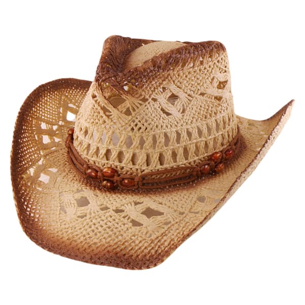 Damstråcowboyhatt Bredbrättad Western Solhatt Brun