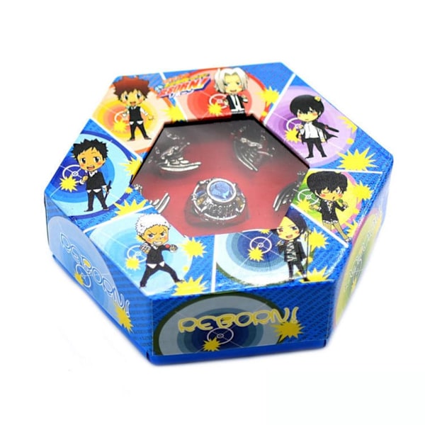 7st Ring Set 6 REBORN Nyckelringar 1 Anime Ring för samling