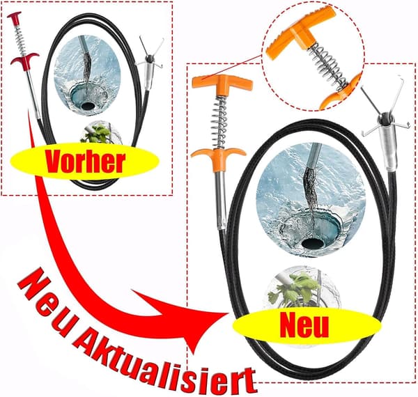 Avloppsrensare set, flexibelt gripverktyg för handfat, dusch, toalett och badrum