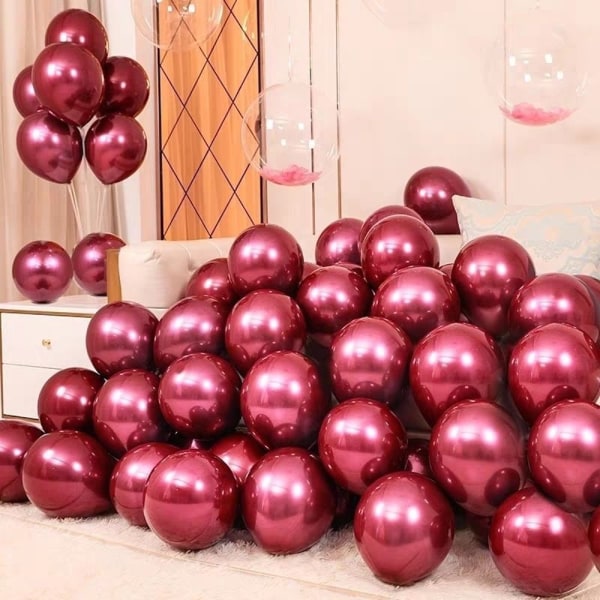 50 st Röda bröllopsfödelsedagsballonger Arch Garland Kit Latex 12/18/36 tum Set Festdekoration