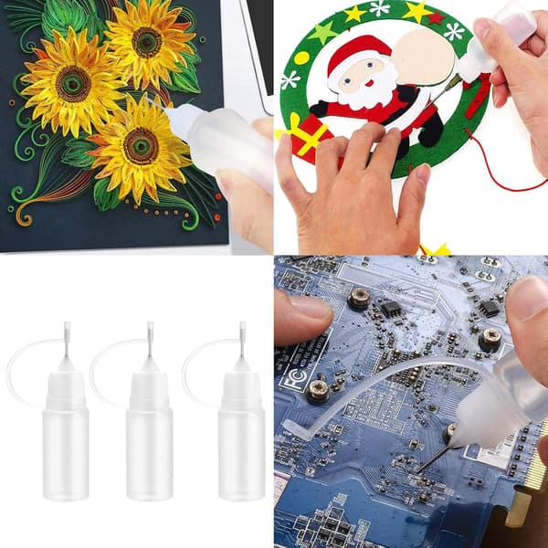 10 st 10 ml precisionslimflaskor med fint munstycke för pyssel och DIY-projekt