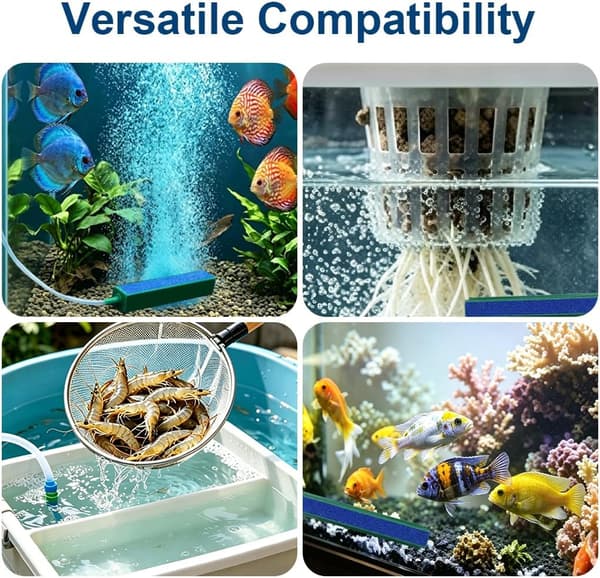 Akvarium Luftstensstav Bubblare 10 cm, 5-pack med plastbas för akvarier
