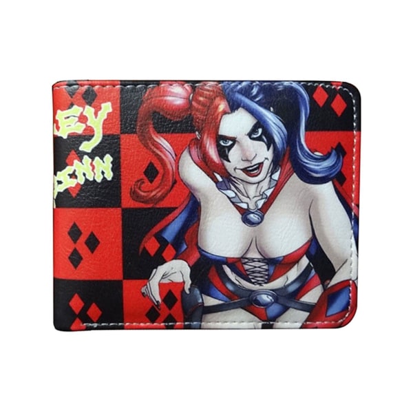 Harley Quinn Anime plånbok Bifold kort plånbok plånbok med myntficka