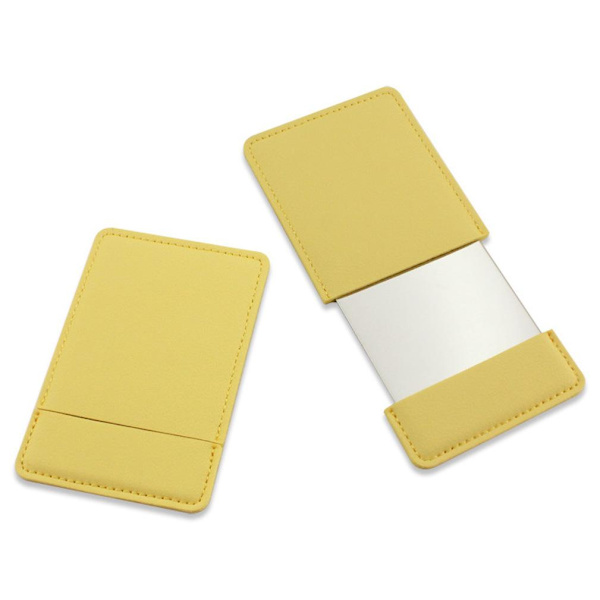 Bärbar fyrkantig sminkbordsspegel Rostfri PU- cover Sminkspegel