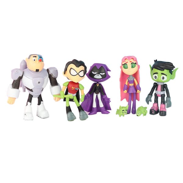 5 st Tonårstitaner, Robin Anime Figur Leksak Samlingsmodell Dekoration Samlarstaty