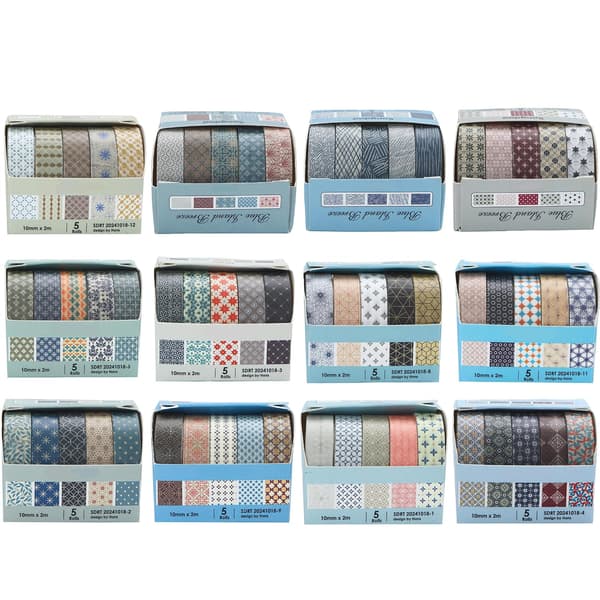 60 rullar geometrisk Washi-tejp set dekorativ maskeringstejp för DIY-pyssel