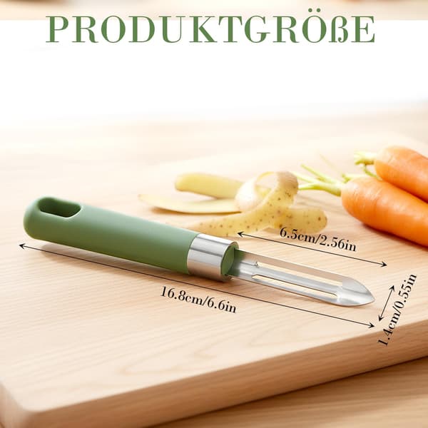 2-pakning grønnsaksskreller-sett med blad i rustfritt stål for poteter og frukt