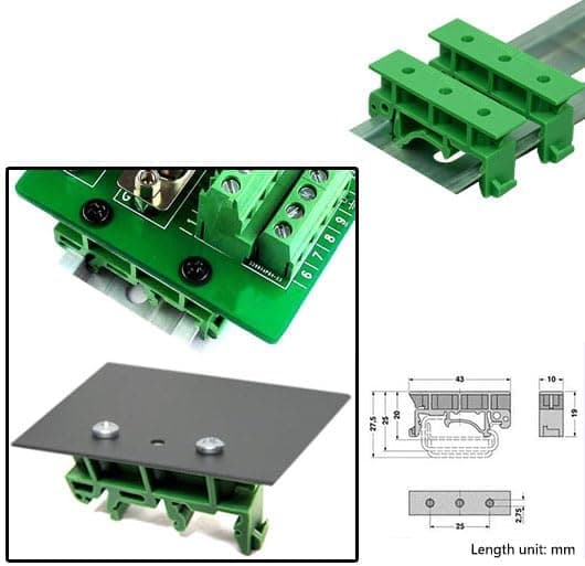 20 set 40 st PCB DIN-skena fästen 35 mm C45 monteringsadapter clips set