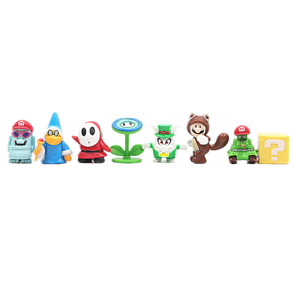 48st/ Set Super Mario Family Luigi Yoshi Bowser Wario Peach Toad Daisy Figurmodell Leksaker