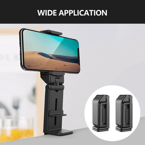 Mobilholder for fly, 2-pakning 360° roterbart sammenleggbart reisestativ for mobil