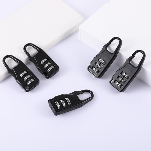 5-pack 3-siffriga kombinationshänglås för bagage, ryggsäckar och resväskor