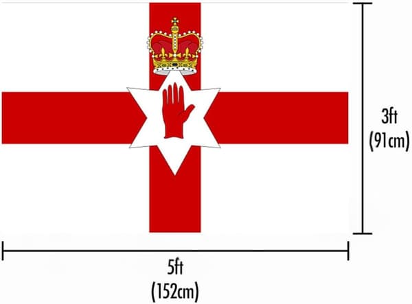 Nord-Irland flagg 5x3 fot, polyesterbanner med messingmaljer for dekorasjon