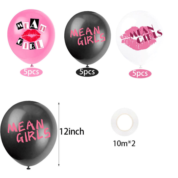 Mean Girl Grattis på födelsedagen Ballong Set Latex Ballonger Party Dekoration Kit