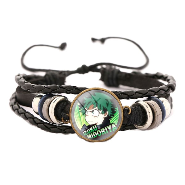 My Hero Academia Midoriya Izuku flätat läderarmband Armband Party Sportarmband för män kvinnor