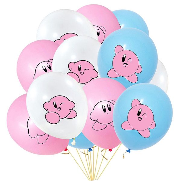 Rosa Kirby Grattis på födelsedagen Ballong Set Latex Ballonger Party Dekoration Kit