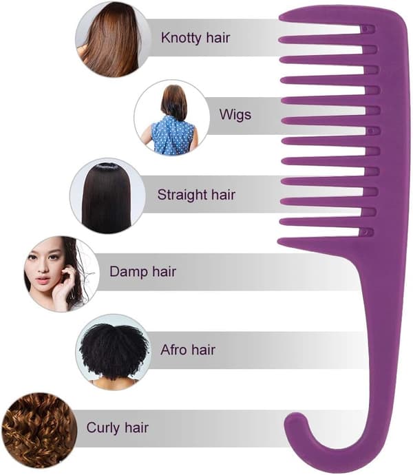 3-pak bredtandede brusekamme til udfiltring og styling af krøllet, vådt hår
