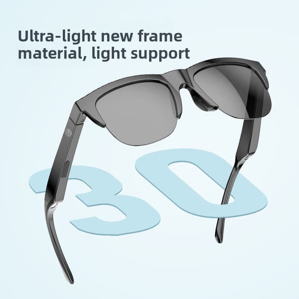 Lätta Bluetooth-ljudsolglasögon med UV-skydd och flexibel TR-båge