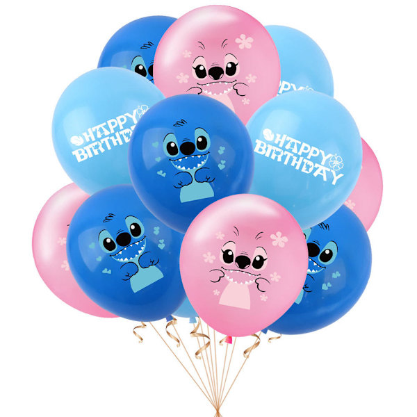 Stitch Ballong Set Latex Ballonger Party Dekoration Kit