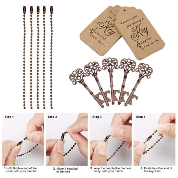 10st Retro Key Wedding Favors Flasköppnare Gäst Souvenir Present Set