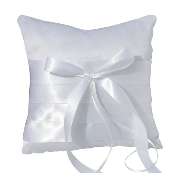 Bowknot Ring Kudde Kvadrat Ring Bärare Bröllop Tillbehör
