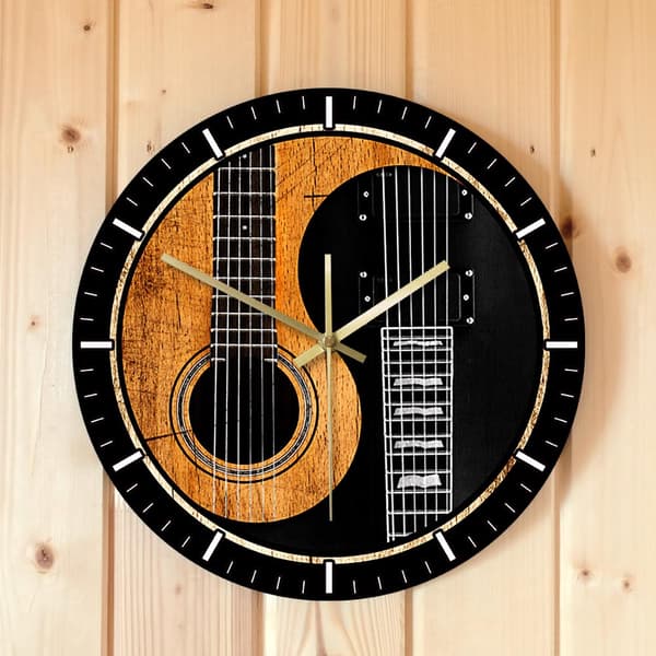 Gitarrväggklocka 12 tum akryl akustisk elektrisk gitarr musik heminredning