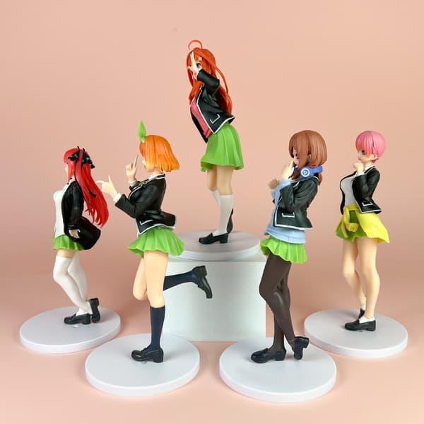 5 stk. Quintessential Quintuplets figurer 21 cm PVC anime samlerobjekt-sæt