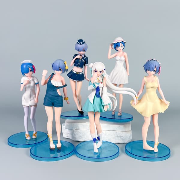 6 stk. Rem Emilia Anime PVC-figurer 16 cm karaktermodel udstillingssamlingssæt