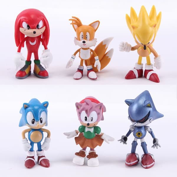18 stk. Sonic karakterfigurer 4-7 cm PVC spil samlerobjekt mini udstillingssæt