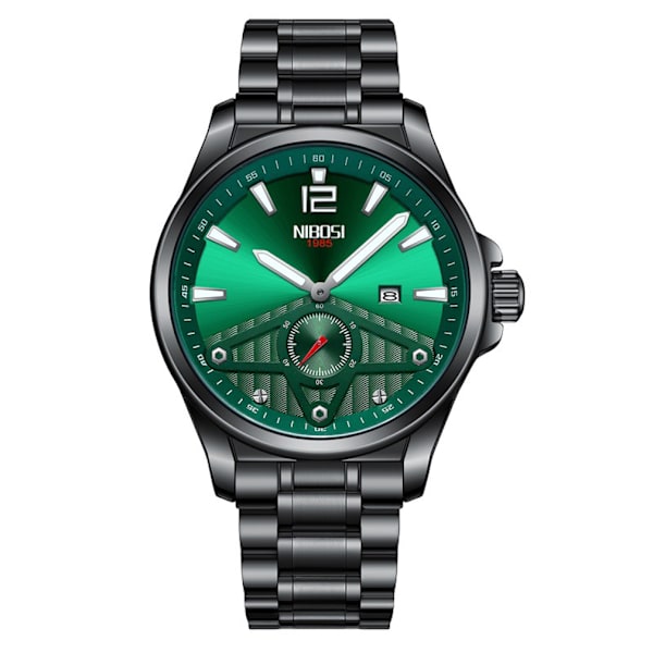 Herrkvartsklocka Watch Watch Multi Display Luminous Black