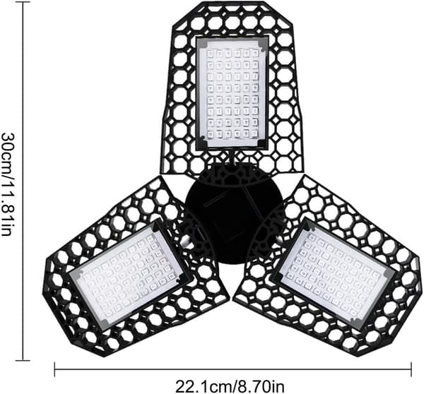 126 LED Full Spectrum Vækstlys, 3-panels foldbar lampe til indendørs planter