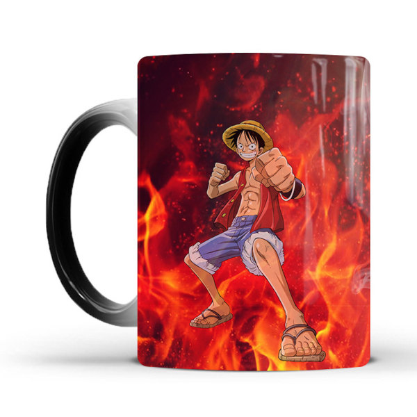 Luffy färgskiftande mugg Keramisk kaffemugg Thermal tekopp Nyhetspresent