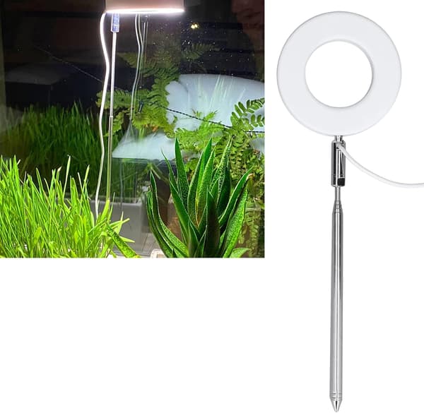 5W Full Spectrum LED-vækstlys 63,5 cm teleskopisk 4-trins dæmpbar timer