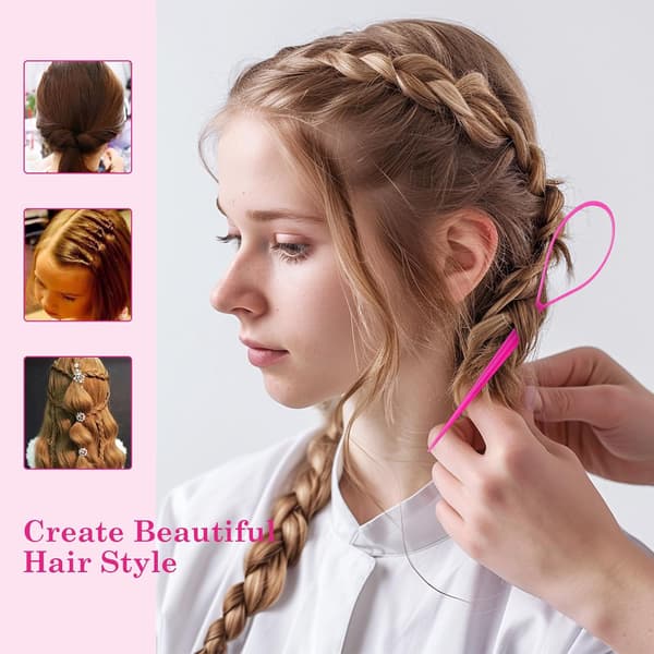 3-delars Topsy Tail hårstyling-set, loop-stylingverktyg med pinnkam för kvinnor