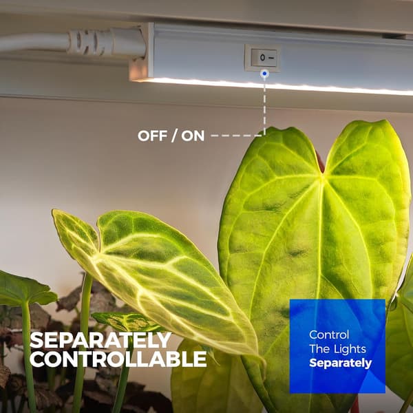 4-pak 29 cm T5 LED-vækstlys fuldspektrum sammenkoblingsbare plantelysskinner