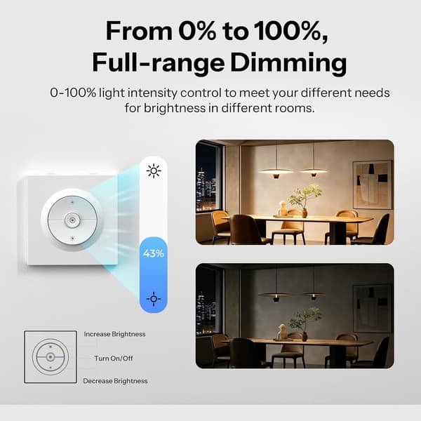 Matter Smart Dimmerbryter Zigbee Trådløs Lysstyringsmodul Stemmefjernkontroll