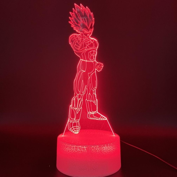 Dragon Ball Vegeta 3D Nattljus Led Färgglad dekorativ bordslampa