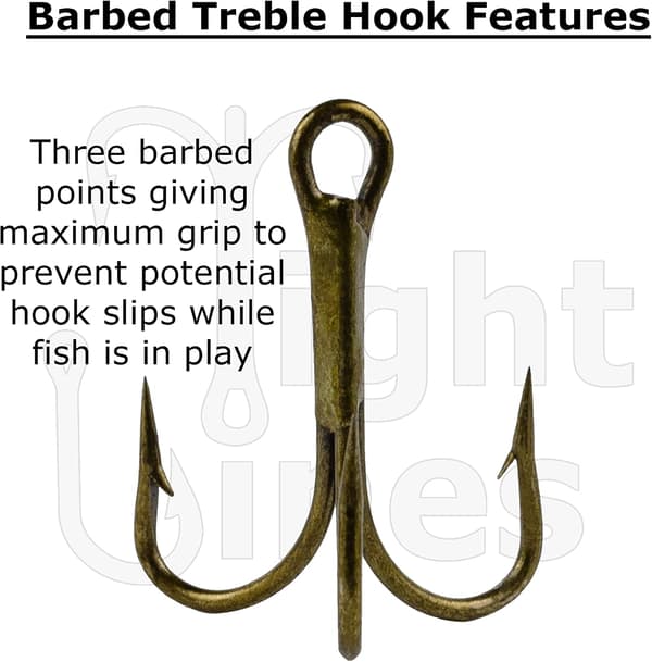 3 stk. gedde pop-up rigs med 40lb wire-forfang og dobbeltkroge til død agn
