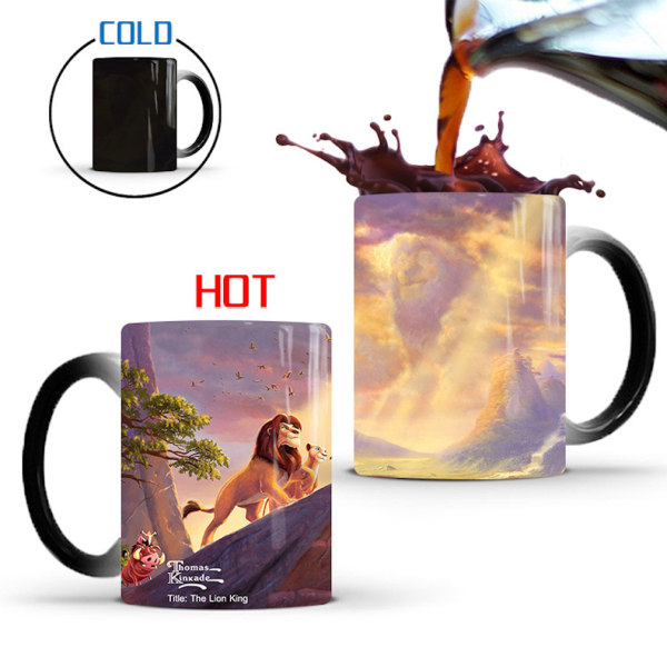 Lion King Simba färgskiftande mugg Keramisk kaffemugg Thermal tekopp Nyhetspresent