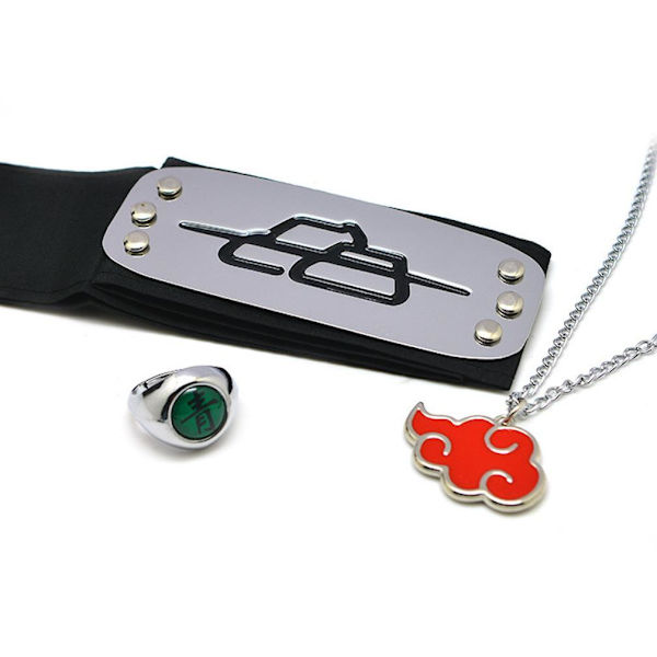 3st Ring Set 1 Naruto Justerbar Anime Ring 1 Pannband 1 Legering hänge för barn