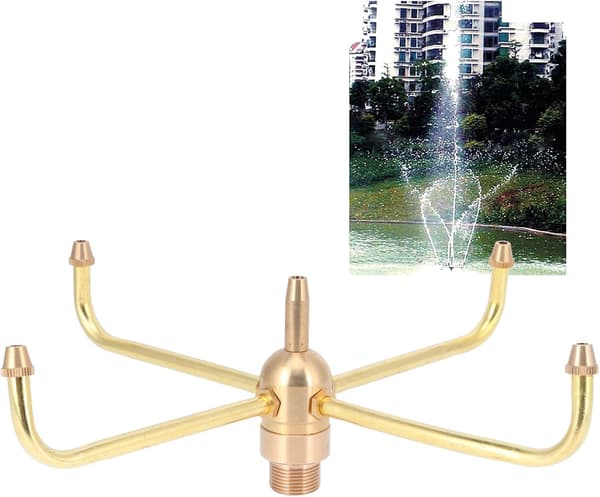 Messing 4-armet springvandsdyse G1/2 gevind roterende vandsprinkler