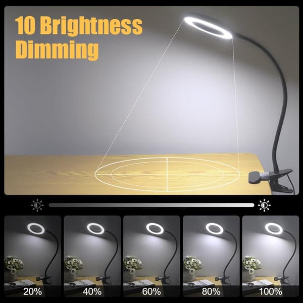 5X forstørrelsesglas med lys, 56 LED USB-klemlygte til læsning og hobbyarbejde